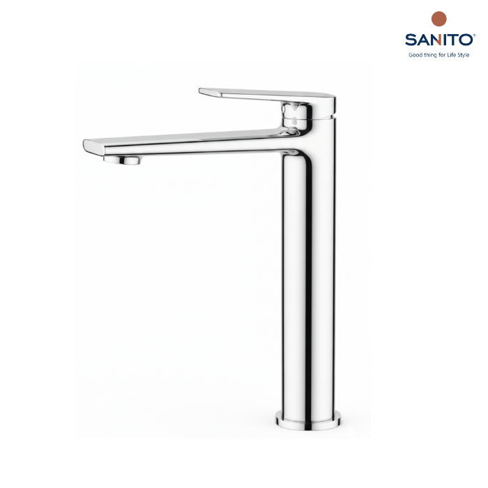 ก๊อกผสมอ่างล้างหน้า ทรงสูง แบบก้านโยก Series PEARL - SANITO