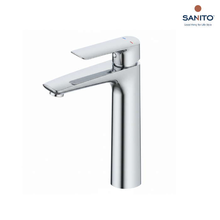 ก๊อกผสมอ่างล้างหน้า ทรงสูง แบบก้านโยก Series CHROMA - SANITO