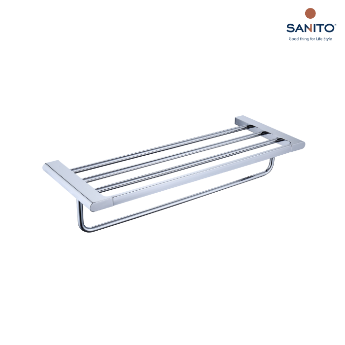 ราวแขวนผ้าพร้อมตะแกรงวางของ SANITO